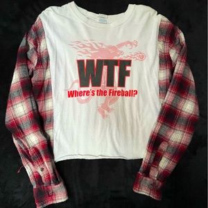 Recycled Cropped Flannel Fireball Top